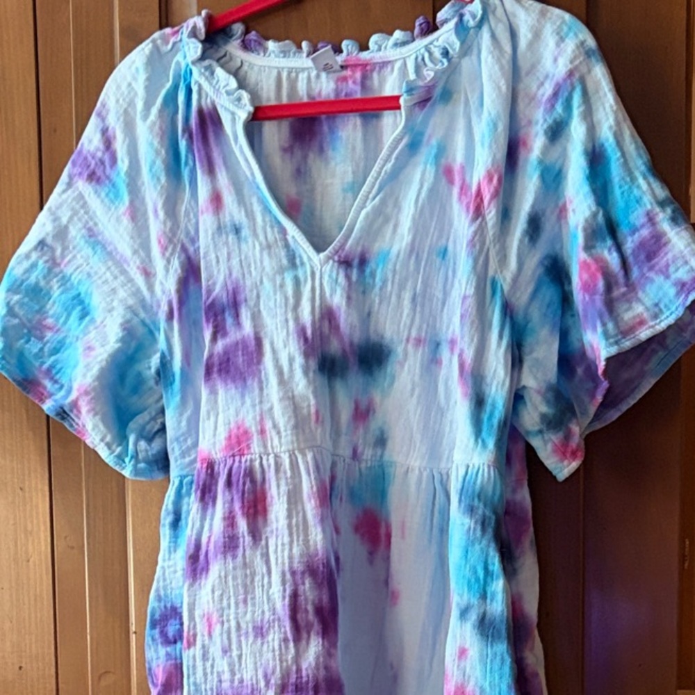 Old NavySize Large Colorful Tie-Dye Mini Dress New Just Made One of a Kinddress